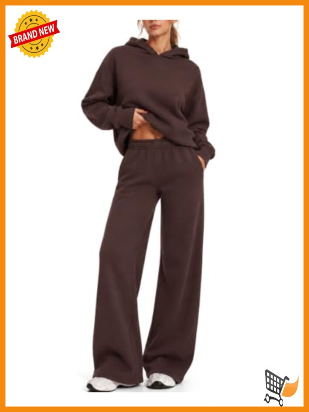 SUUKSESS 100% Cotton 2 Piece Lounge Set Oversized Hoodie Wide Leg Sweat Suit